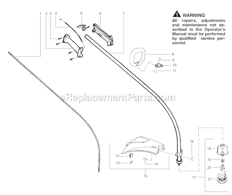 Page B Diagram and Parts List for FX25LE Featherlite Extreme  Type 3 Weed Eater Trimmer